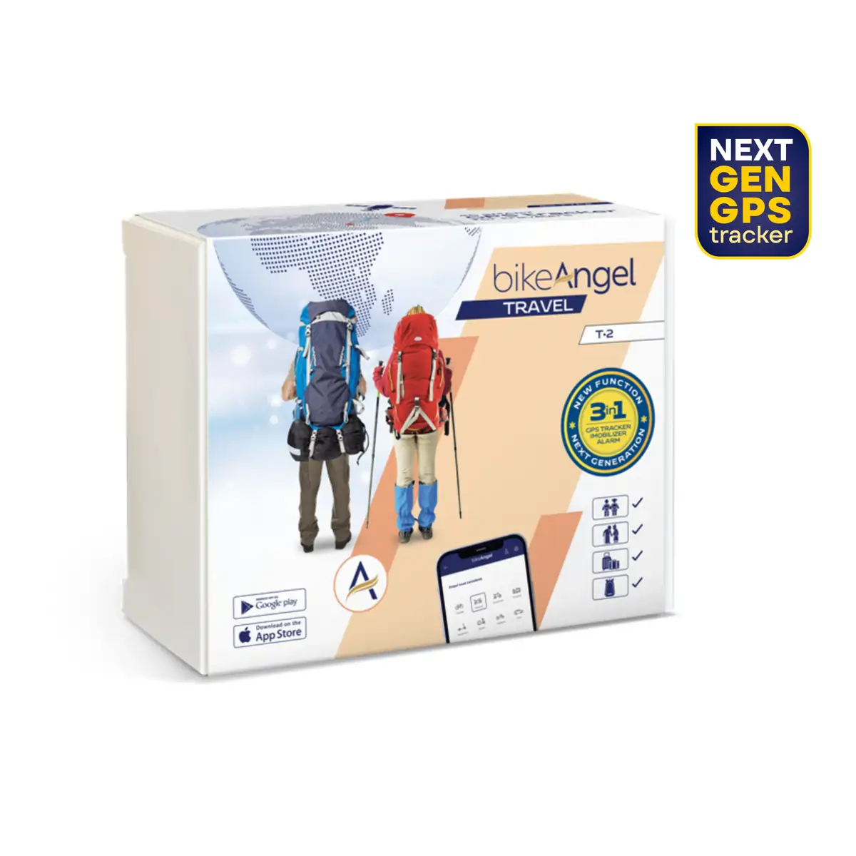 GPS lokátor - tracker pre outdoor - bikeAngel Travel - pokrytie Európa Extra