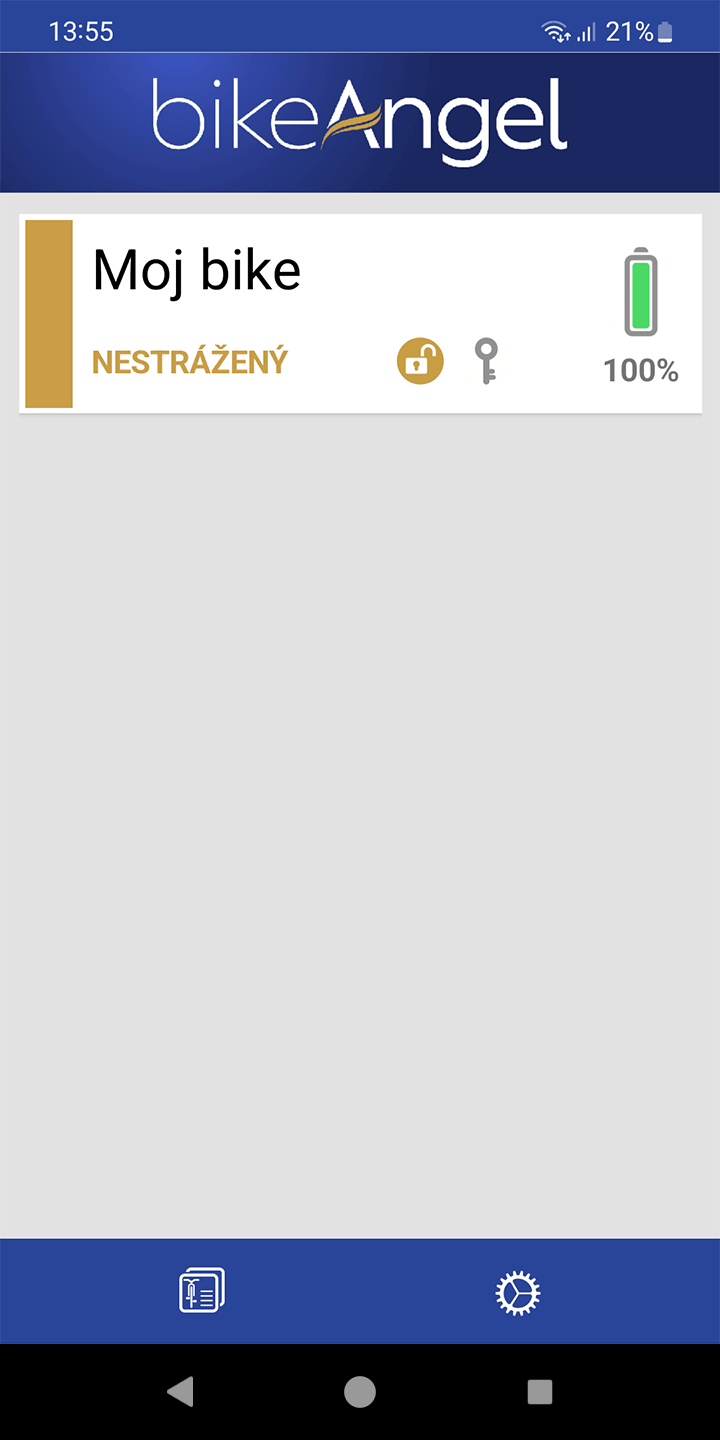 Indikácia stavu batérie zariadenia alebo bicykla